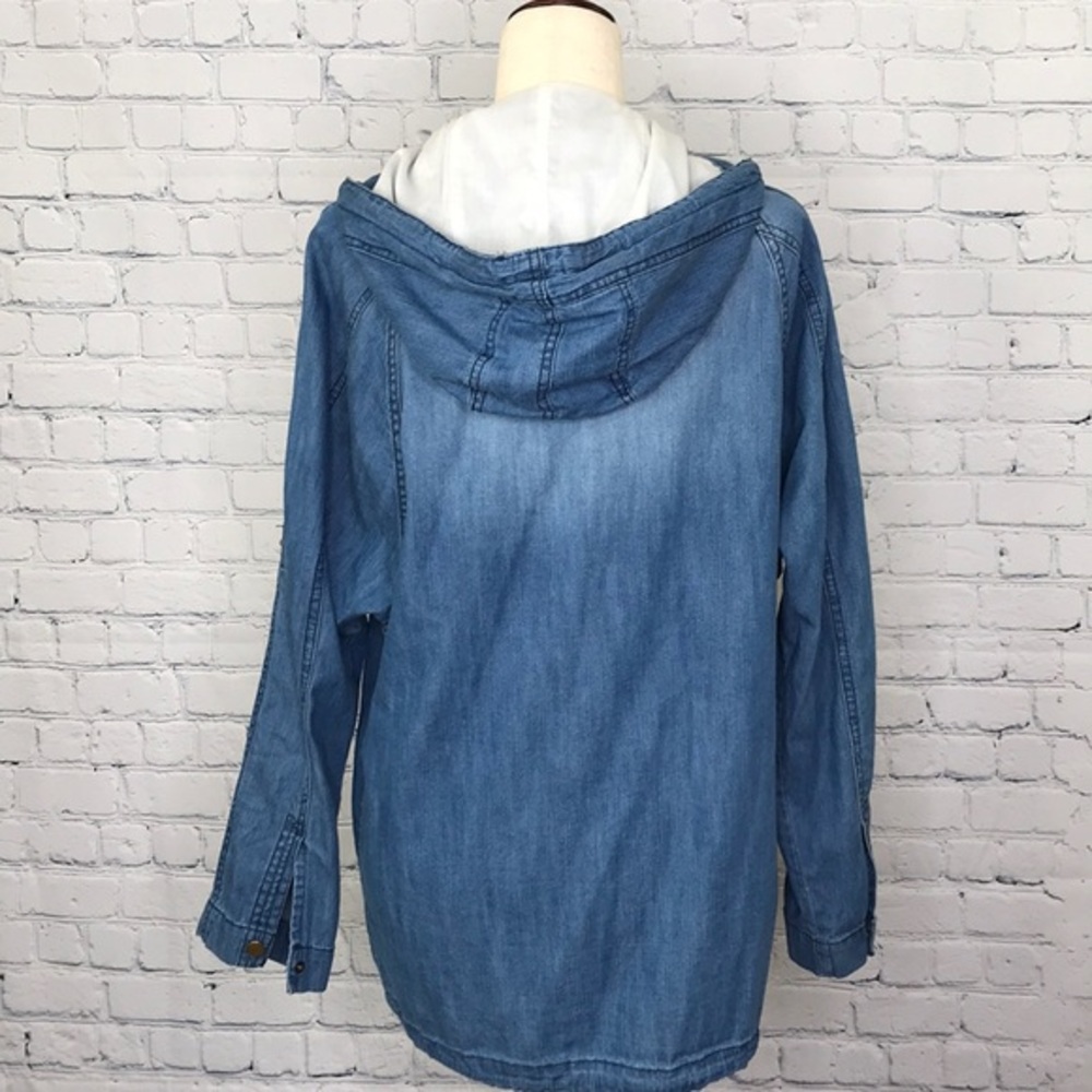 LIFE IN PROGRESS Faded Blue Denim Parka sz S - Picture 4 of 9